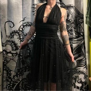 Spooky Cute sparkly black party dress XS-S